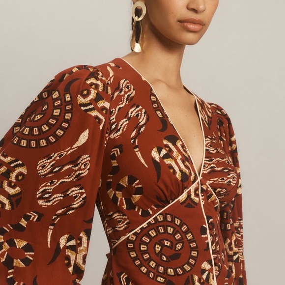 FARM Rio Anthropologie V Neck Mini Dress - Picture 2 of 7